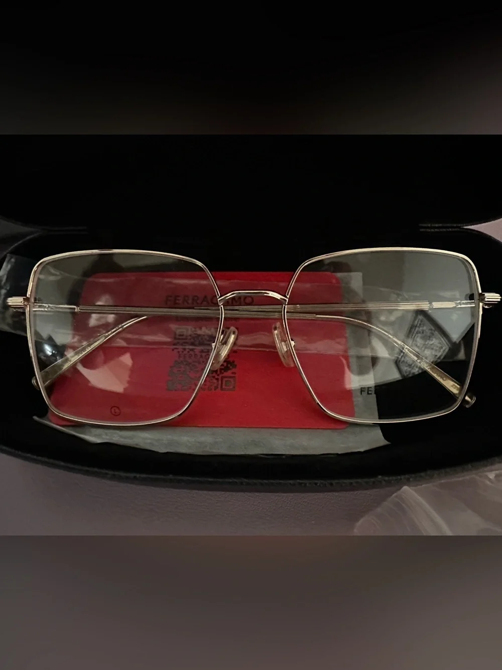 Salvatore Ferragamo Women's Gold Square Glasses